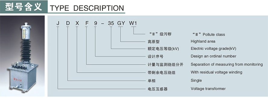 JDXF9-35GYW1型電壓互感器型號(hào)說(shuō)明